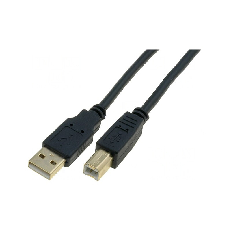 Cablu USB 2.0 A-B 3m Negru Aurit | Electronic-mag.ro | Componente Electronice