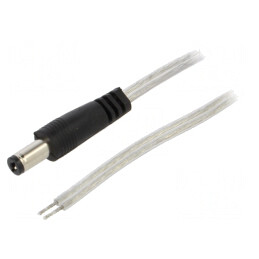 Cablu DC 5,5/2,1 2x0,5mm2 Transparent | Electronic-mag.ro | Componente Electronice