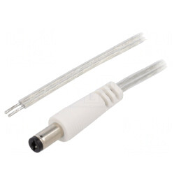 Cablu Transparent 2x0,5mm2 cu Mufă DC 5,5/2,1 | Electronic-mag.ro | Componente Electronice