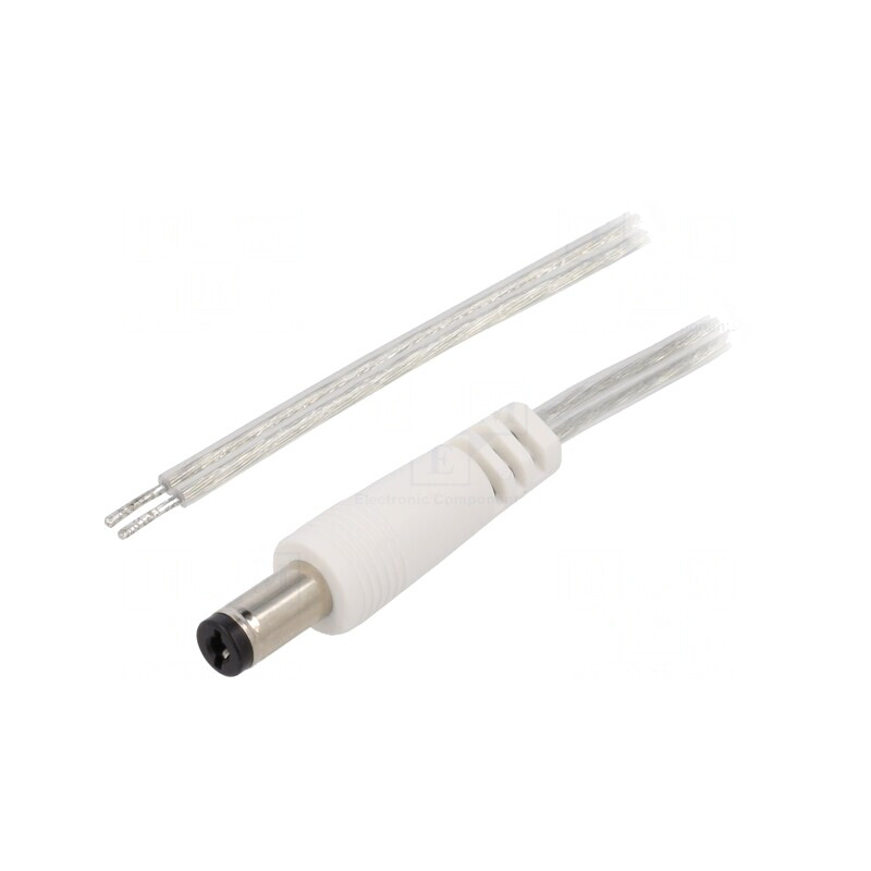 Cablu Transparent 2x0,5mm2 cu Mufă DC 5,5/2,1 | Electronic-mag.ro | Componente Electronice