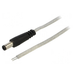 Cablu DC 5,5/2,5 cu Mufă Dreaptă Transparentă 2x0,5mm2 | Electronic-mag.ro | Componente Electronice