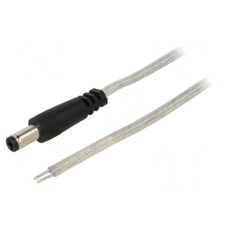 Cablu DC 5,5/2,5 cu Mufă Dreaptă Transparentă 2x0,5mm2 | Electronic-mag.ro | Componente Electronice