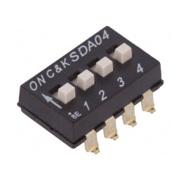 Comutator DIP-SWITCH 4 Secțiuni OFF-ON 24VDC | Electronic-mag.ro | Componente Electronice