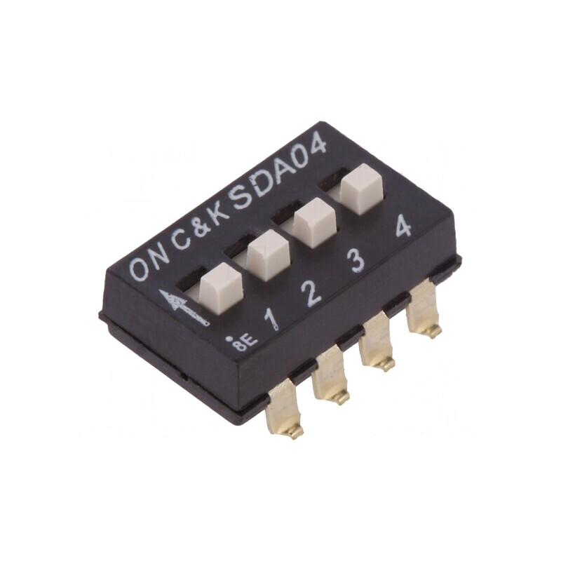 Comutator DIP-SWITCH 4 Secțiuni OFF-ON 24VDC | Electronic-mag.ro | Componente Electronice