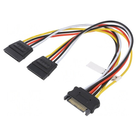 Cablu SATA Dual Tată-Mamă 0,2m | Electronic-mag.ro | Componente Electronice