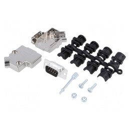Mufă D-Sub 9 PIN 45° pentru Lipire pe Cablu | Electronic-mag.ro | Componente Electronice