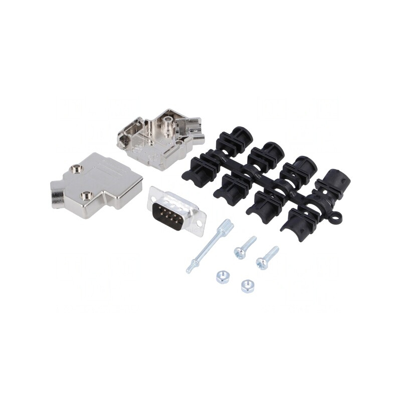 Mufă D-Sub 9 PIN 45° pentru Lipire pe Cablu | Electronic-mag.ro | Componente Electronice