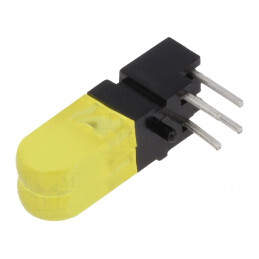 LED; în carcasă; galbenă; Nr.diode: 2; 20mA; 100°; 25÷50mcd