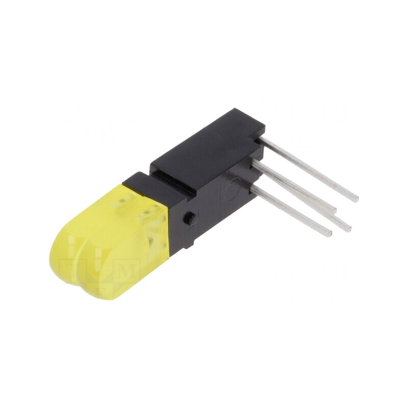 LED Galben cu 2 Diode 20mA 100° 25-50mcd | Electronic-mag.ro | Componente Electronice