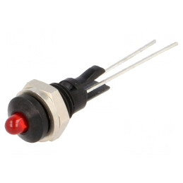 Lampa LED Roșie Convexă Ø6mm pentru PCB | Electronic-mag.ro | Componente Electronice
