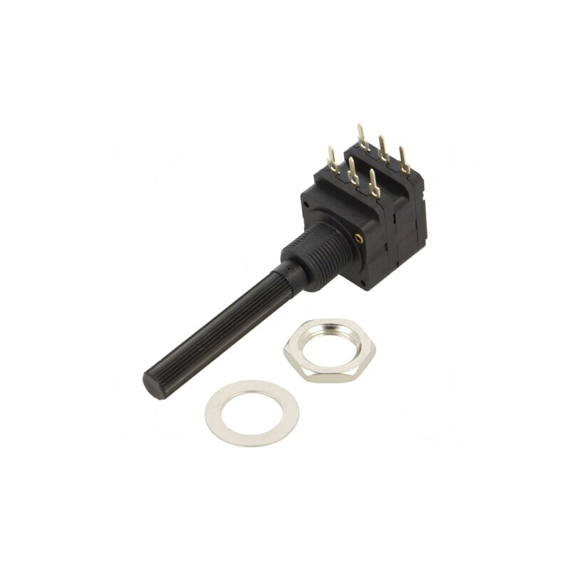 Potențiometru axial 200kΩ 200mW THT 6mm stereofonic plastic | Electronic-mag.ro | Componente Electronice