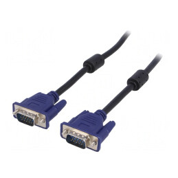 Cablu VGA 15 pini Negru 1.8m | Electronic-mag.ro | Componente Electronice