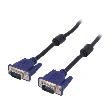 Cablu VGA 15 pini Negru 1.8m | Electronic-mag.ro | Componente Electronice