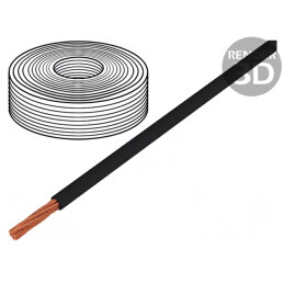 Cablu electric Cu PVC negru 1x2,5mm2 450V/750V