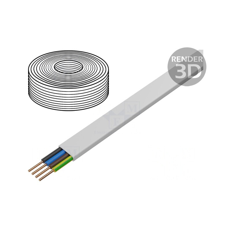 Cablu electric plat 4G1.5mm2 PVC alb 100m | Electronic-mag.ro | Componente Electronice Cablu electric plat 4G1.5mm2 PVC alb 100m | Electronic-mag.ro | Componente Electronice