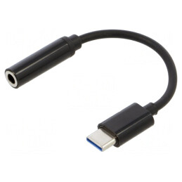 Adaptor USB-C la Jack 3,5mm, 0,12m, Negru | Electronic-mag.ro | Componente Electronice