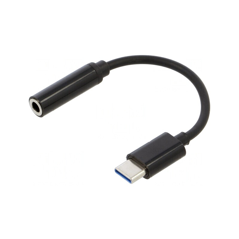 Adaptor USB-C la Jack 3,5mm, 0,12m, Negru | Electronic-mag.ro | Componente Electronice