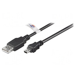 Cablu USB 2.0 A la Mini B 1.8m Negru | Electronic-mag.ro | Componente Electronice