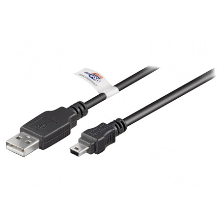 Cablu USB 2.0 A la Mini B 1.8m Negru | Electronic-mag.ro | Componente Electronice