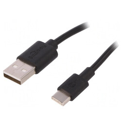 Cablu USB 2.0 USB-A la USB-C 0,5m Negru | Electronic-mag.ro | Componente Electronice
