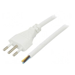 Cablu Electric PVC 3x1mm2 Alb 1m 10A 250V | Electronic-mag.ro | Componente Electronice