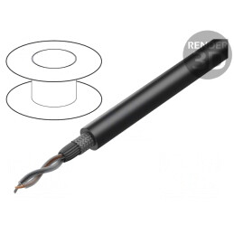 Cablu Microfon 2x0,35mm2 Negru OFC | Electronic-mag.ro | Componente Electronice