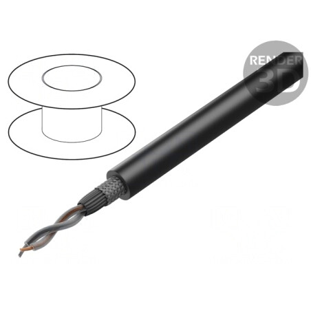 Cablu Microfon 2x0,35mm2 Negru OFC | Electronic-mag.ro | Componente Electronice