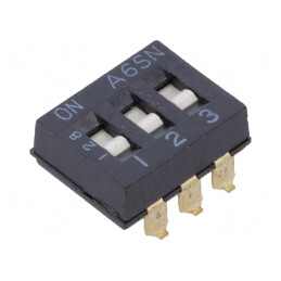 Comutator DIP-SWITCH 3 secțiuni ON-OFF 0,025A 24VDC