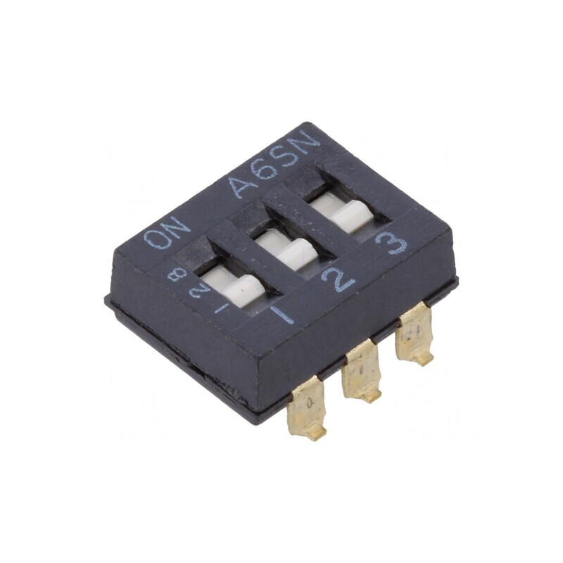 Comutator DIP-SWITCH 3 secțiuni ON-OFF 0,025A 24VDC | Electronic-mag.ro | Componente Electronice