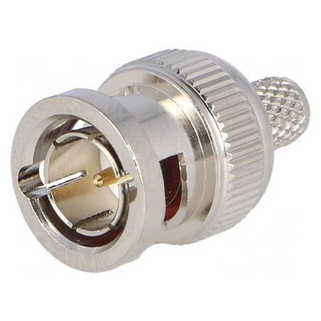 Mufă BNC Tată Drept 75Ω RG62A Crimpat Aurit | Electronic-mag.ro | Componente Electronice