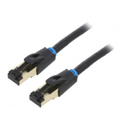 Patch cord S/FTP Cat 8 negru 0,5m aurit | Electronic-mag.ro | Componente Electronice