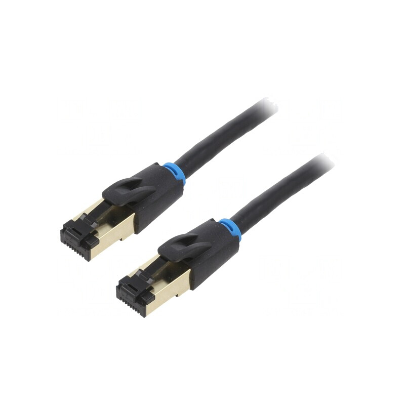 Patch cord S/FTP Cat 8 negru 0,5m aurit | Electronic-mag.ro | Componente Electronice