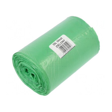 Saci gunoi polietilenă verde 35L 50 buc. | Electronic-mag.ro | Componente Electronice