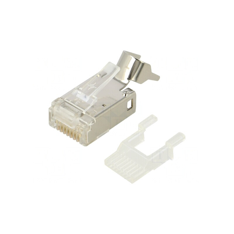 Mufă RJ45 Ecranată Cat 6a Aurită cu Ghidaj pentru Fire | Electronic-mag.ro | Componente Electronice
