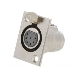 Soclu XLR Mamă cu Buton pentru Panou 7 PIN | Electronic-mag.ro | Componente Electronice