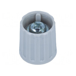 Buton rotativ poliamidă gri Ø6mm Ø15x16,3mm ax fin