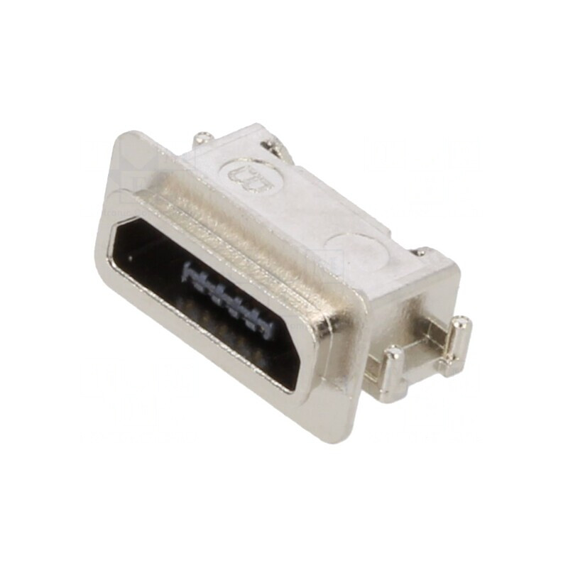 Soclu USB Micro B 5-Pin Orizontal IP67 2.0 | Electronic-mag.ro | Componente Electronice