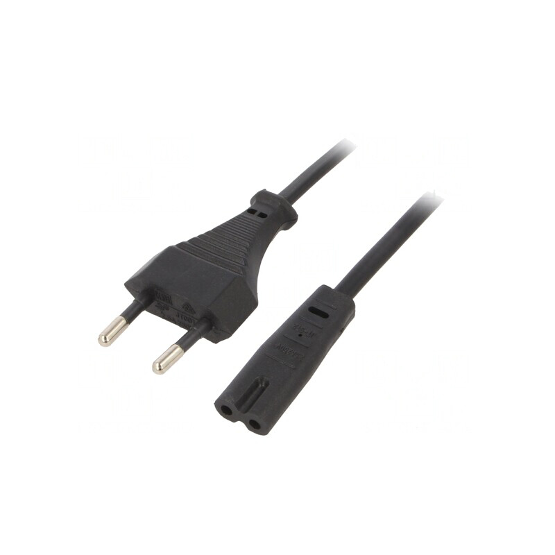 Cablu Alimentare 1,8m Negru 2x0,75mm2 CEE 7/16 la IEC C7 | Electronic-mag.ro | Componente Electronice Cablu Alimentare 1,8m Negru 2x0,75mm2 CEE 7/16 la IEC C7 | Electronic-mag.ro | Componente Electronice