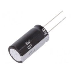 Condensator Electrolitic THT 33uF 450V 16x31.5mm | Electronic-mag.ro | Componente Electronice