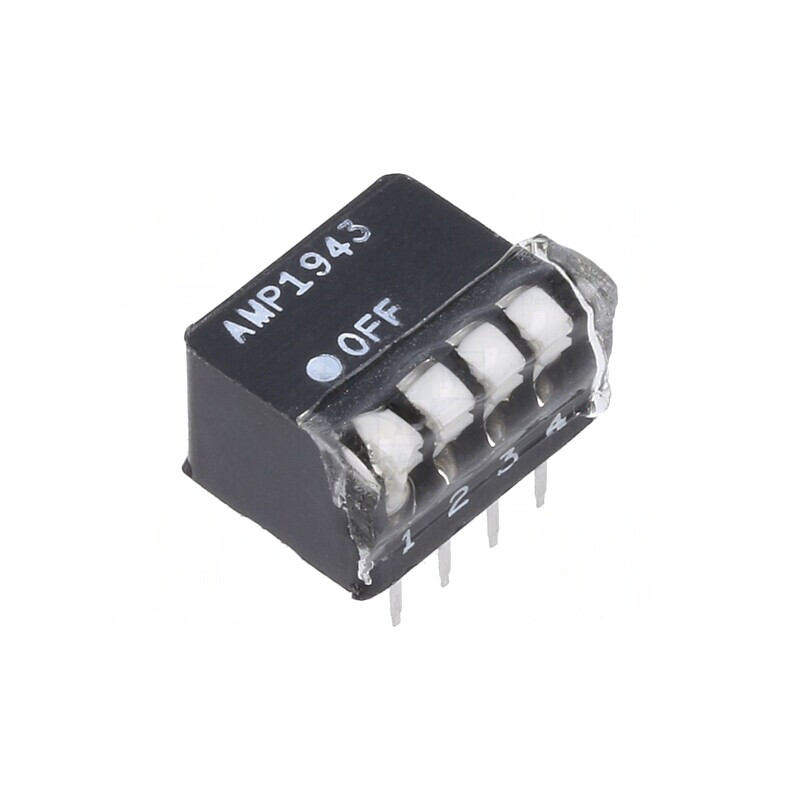 Comutator DIP-SWITCH 4 Secțiuni OFF-ON 0,0025A 24VDC | Electronic-mag.ro | Componente Electronice