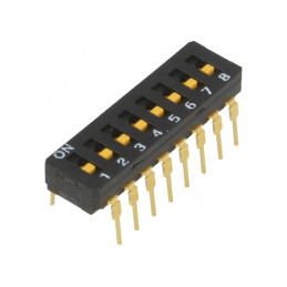 Comutator DIP-SWITCH 8 Secțiuni ON-OFF 30VDC | Electronic-mag.ro | Componente Electronice
