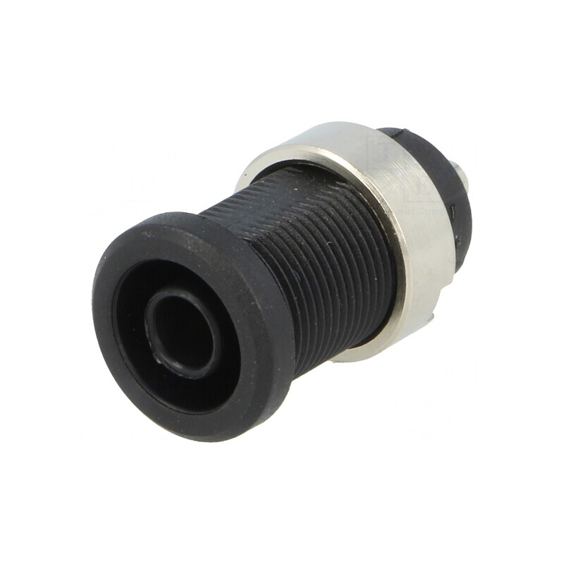 Soclu Banană 4mm 25A Negru Nichelat 12mm | Electronic-mag.ro | Componente Electronice