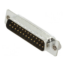 D-Sub 25-Pin Mufă Tată Lipire Neagră Aurită | Electronic-mag.ro | Componente Electronice