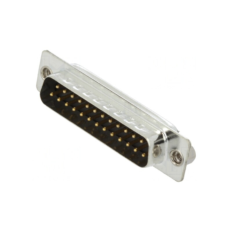 D-Sub 25-Pin Mufă Tată Lipire Neagră Aurită | Electronic-mag.ro | Componente Electronice