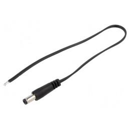 Cablu Alimentare DC 5.5x2.1mm Negru 0.25m | Electronic-mag.ro | Componente Electronice