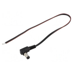 Cablu Alimentare DC 5,5/2,1 Negru 0,25m | Electronic-mag.ro | Componente Electronice