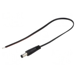 Cablu Negru 0.25m DC 5.5/2.5 2x0.35mm2