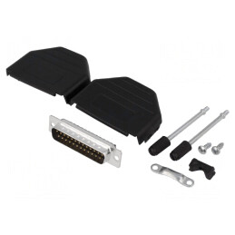 Mufă D-Sub 25-Pini Tată Lipire pe Cablu - Set Complet | Electronic-mag.ro | Componente Electronice