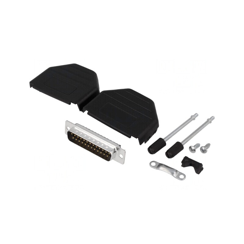 Mufă D-Sub 25-Pini Tată Lipire pe Cablu - Set Complet | Electronic-mag.ro | Componente Electronice