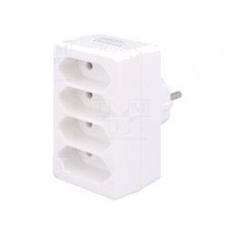 Conector Alimentare AC Spliter Alb 4 Socluri | Electronic-mag.ro | Componente Electronice